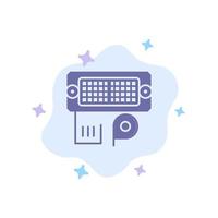 Adapter Connection Data Input Blue Icon on Abstract Cloud Background vector