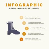 Activity Running Shoe Spring Solid Icon Infographics 5 Steps Presentation Background vector
