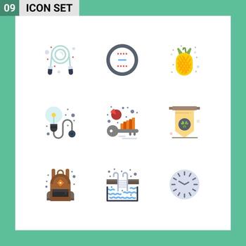 9 Thematic Vector Flat Colors and Editable Symbols of benchmarking process minus idea summer Editable Vector Design Elements