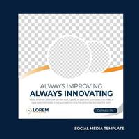 Social media post template vector illustration business innovation teamwork set