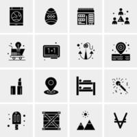 16 iconos de negocios universales vector ilustración de icono creativo para usar en proyectos relacionados con la web y dispositivos móviles