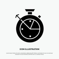 Measure Time Clock Data Science solid Glyph Icon vector