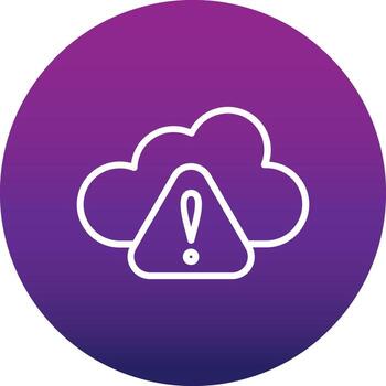 icono de vector de computación en la nube de advertencia