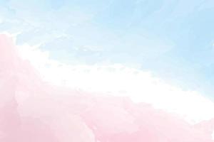 Watercolor background the blue and pink color vector