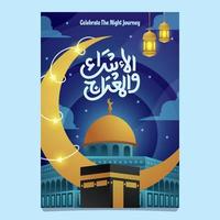 Celebrating Isra Miraj Poster Concept vector