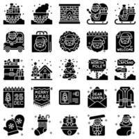 Santa Claus related vector icon set 2