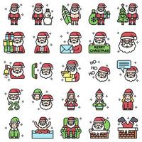 Santa Claus related vector icon set