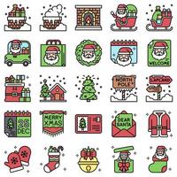 conjunto de iconos vectoriales relacionados con santa claus 2 vector