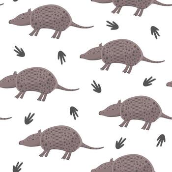 Armadillo seamless pattern vector