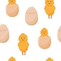 Chick in egg pattern vector