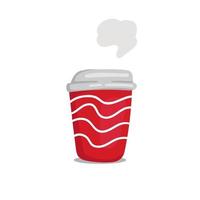 café de color rojo para llevar taza doodle pintura ilustración vectorial vector