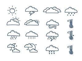 hand drawing weather outline icon doodle style vector