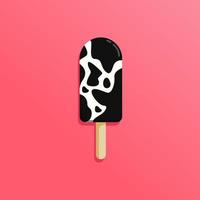Cow pattern milk ice cream stick vector illustration