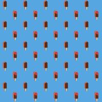 Chocolate hazelnut with strawberry sauce ice cream with colorful layered shadow seamless background pattern vector