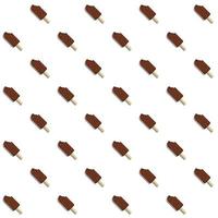 Bitten Chocolate hazelnut ice cream Popsicle seamless pattern vector