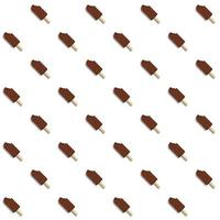 Bitten Chocolate hazelnut ice cream Popsicle seamless pattern vector