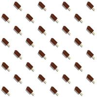 Chocolate Popsicle ice cream stick on white background seamless pattern vector