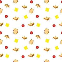 Seamless Sandwich pattern background wallpaper for wrapping or backdrop vector