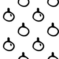 Seamless vector pattern of Christmas tree balls on a white background. Doodle illustration. For scrapbooking, paper, fabric.