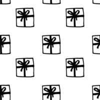 Seamless vector pattern gift box background Doodle