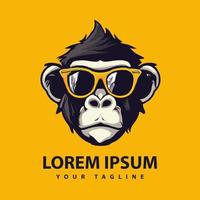 Awesome cool monkey logo design. vector