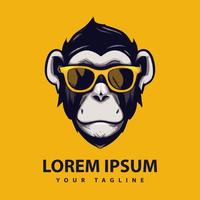 Awesome cool monkey logo design. vector