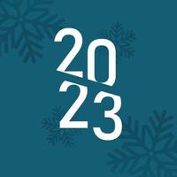 feliz año nuevo 2023. diseño de tarjetas de felicitación de vacaciones con copos de nieve. Adiós 2022 y bienvenido 2023. vector