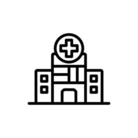 Hospital building icon. outline icon vector