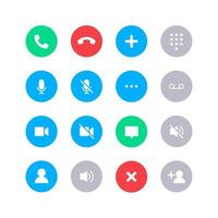 conjunto de iconos de llamada telefónica. adecuado para el elemento de diseño de la interfaz de usuario de llamada de teléfono inteligente, el botón de llamada telefónica y el conjunto de iconos ui ux. vector