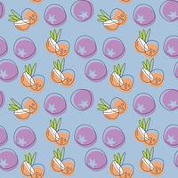 Seamless vector pattern coconut with blueberries.Wallpaper, fabric and textile design. Healthy natural food, juicy summer fruit elements for web, app, textile, wallpaper, stationery design.