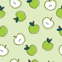 Apple seamless pattern. Vector illustration.Vegan, farm, natural food. Simle minimalist abstract design.Vector summer pattern with apples. Tasty fruits drawn in line art, chalk style.