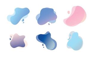 Liquid Abstract shapes set backgrounds for WEB and APP design. Isolated Flat Vector background illustration. Various colors modern template.Geometric graphic elements.Landing page design items.