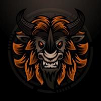 Angry Bull Mascot Logo Illustration, Gaming Logo vector