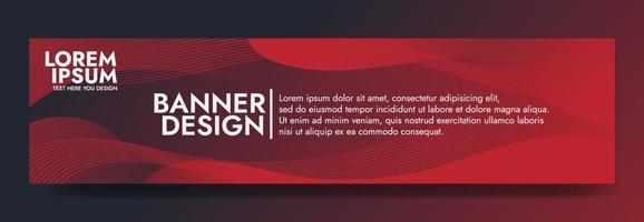 plantilla de banner de onda de fluido rojo abstracto vector