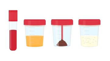 Laboratory tests feces, urine, blood, semen   . Medical Analysis. Vector illustration