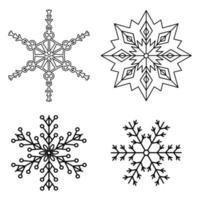 conjunto de iconos de copo de nieve. ilustración vectorial vector