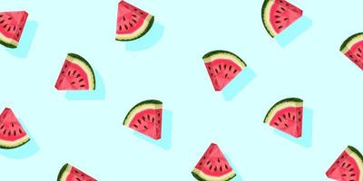 Watermelon background. Abstract fruits pattern. Summer fruit background. Vector illustration