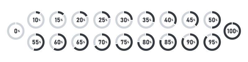 Loading bar icon set. Progress visualization. Collection of loading status icons. Vector illustration