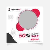 fashion sale social media post design template Vector