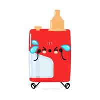 Cute sad vape character. Vector hand drawn cartoon kawaii character illustration icon. Isolated on white background. Sad vape character concept