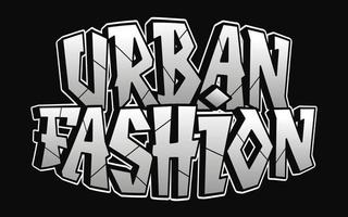 Urban fasshion word graffiti style letters.Vector hand drawn doodle cartoon logo illustration. Funny cool urban fasshion letters, fashion, graffiti style print for t-shirt, poster concept vector