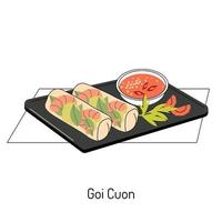 bright vector illustration of Asian food. Vietnamese menu, Asian dishes for menus and restaurants.