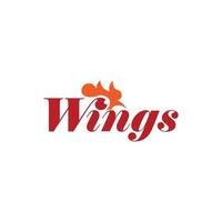 Chicken wings modern barbecue restaurant logo vector