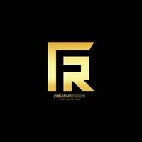 Creative letter design F R negative space logo design vector