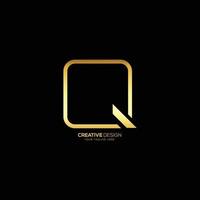 Creative letter Q minimal rectangle shape logo vector