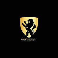 Modern dragon branding design with shield logo vector