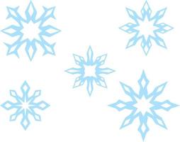 Multiple Winter Snowflakes, Sharp And Blue vector