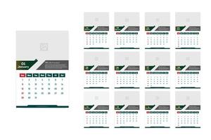 Calendar template for 2023 year. Week starts on Sunday. Wall planner with photo image. vector