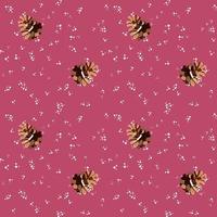 Seamless winter with pinecone and snow christmas pattern vector