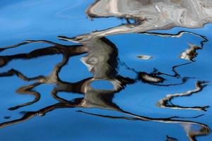Reflection in Water on a Blue Background photo